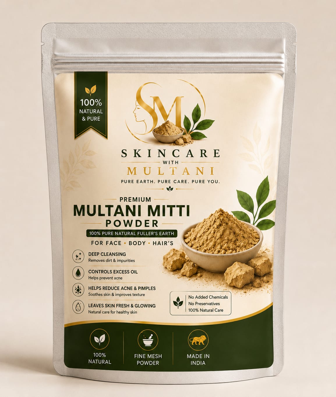 Premium Multani Mitti Powder Pouch